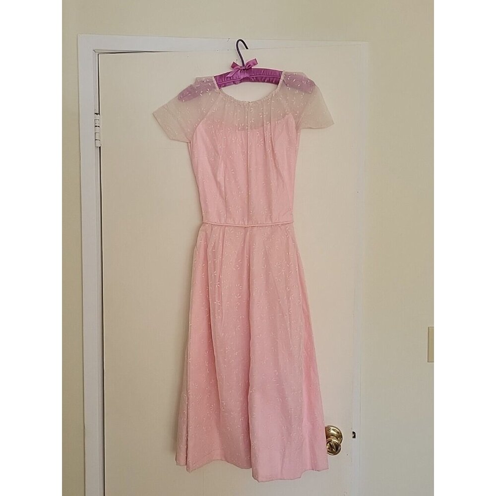 50s Fit Flare Dress Pink Adult XXS - or GIRLS Large Bust 28 Waist 21
